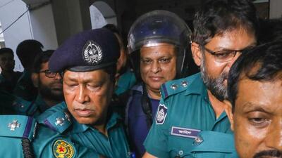 Major General (retd) Ziaul Ahsan (C), former Director General of National Telecommunication Monitoring Centre (NTMC), is being produced before the Chief Metropolitan Magistrate Court in Dhaka on August 16. (AFP) Major General (retd) Ziaul Ahsan (C), former Director General of National Telecommunication Monitoring Centre (NTMC), is being produced before the Chief Metropolitan Magistrate Court in Dhaka on August 16. (AFP)
