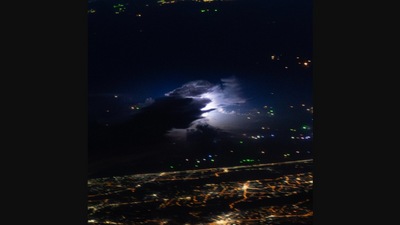 The image, captured by astronaut Matthew Dominick from ISS, shows  lightning illuminating the clouds. (X/@dominickmatthew)