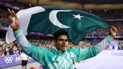 Arshad Nadeem is the first Pakistani to win an Olympic gold medal in an individual event and the first from the country since their men's hockey team in 1984 (REUTERS)