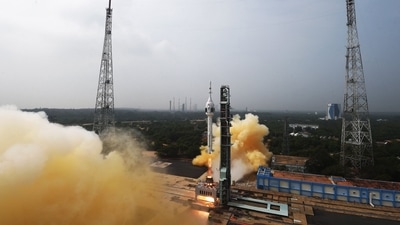This handout photo taken and released by Indian Space Research Organisation (ISRO) on October 21, 2023, shows the lift-off of the Gaganyaan Test Vehicle (TV) from the Satish Dhawan Space Centre in Sriharikota, an island off the coast of southern Andhra Pradesh state. (AFP) This handout photo taken and released by Indian Space Research Organisation (ISRO) on October 21, 2023, shows the lift-off of the Gaganyaan Test Vehicle (TV) from the Satish Dhawan Space Centre in Sriharikota, an island off the coast of southern Andhra Pradesh state. (AFP)