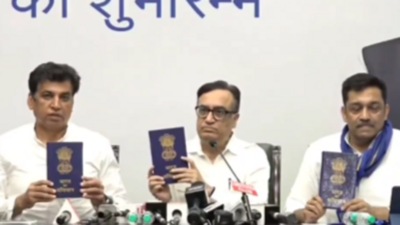 The campaign was launched by party treasurer and MP Ajay Maken, along with All India Congress Committee ST department president Rajesh Lilothia (Twitter Photo) The campaign was launched by party treasurer and MP Ajay Maken, along with All India Congress Committee ST department president Rajesh Lilothia (Twitter Photo)