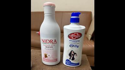 The narcotic was found packed inside two shampoo/lotion bottles that were recovered from her baggage during examination. (HT Photo) The narcotic was found packed inside two shampoo/lotion bottles that were recovered from her baggage during examination. (HT Photo)