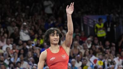 Vinesh Phogat was disqualified at the Paris Olympics after failing to make the weight on the second day of her competition. (AP) Vinesh Phogat was disqualified at the Paris Olympics after failing to make the weight on the second day of her competition. (AP)