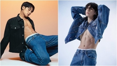 K-pop group Seventeen's Mingyu is the new face of Calvin Klein's latest fall denim and underwear campaign. The rapper, who is part of the famous '97 liners of K-pop groups, set the internet ablaze with his photos. Earlier, his best friend Jungkook had also left fans and netizens swooning over his photoshoots for the label. Both Jungkook and Mingyu are brand ambassadors for CK. (Instagram) K-pop group Seventeen's Mingyu is the new face of Calvin Klein's latest fall denim and underwear campaign. The rapper, who is part of the famous '97 liners of K-pop groups, set the internet ablaze with his photos. Earlier, his best friend Jungkook had also left fans and netizens swooning over his photoshoots for the label. Both Jungkook and Mingyu are brand ambassadors for CK. (Instagram)