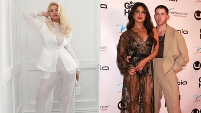 Beyoncé and Priyanka Chopra (with Nick Jonas) in sheer clothes. Beyoncé and Priyanka Chopra (with Nick Jonas) in sheer clothes.