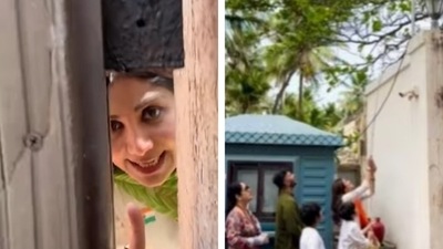 Shilpa Shetty warned the paparazzi to carefully shoot her National flag hoisting ceremony. Shilpa Shetty warned the paparazzi to carefully shoot her National flag hoisting ceremony.
