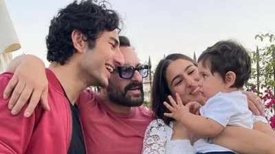 Saif Ali Khan's youngest son Jehangir aka Jeh is seen getting playful with his elder siblings - Ibrahim and Sara. Jehangir is three-years-old and lives with Saif, Kareena and Taimur. Sara and Ibrahim live with their mother Amrita. Saif Ali Khan's youngest son Jehangir aka Jeh is seen getting playful with his elder siblings - Ibrahim and Sara. Jehangir is three-years-old and lives with Saif, Kareena and Taimur. Sara and Ibrahim live with their mother Amrita.