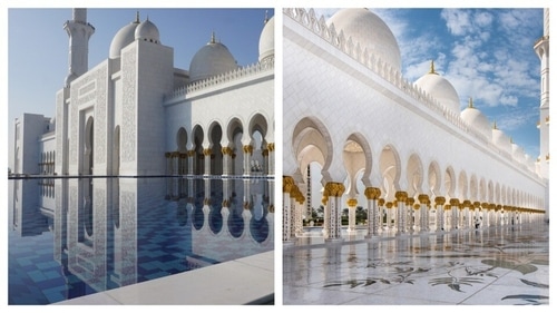 This pristine white mosque is a tranquil, holy place, welcoming everyone. (Unsplash) This pristine white mosque is a tranquil, holy place, welcoming everyone. (Unsplash)
