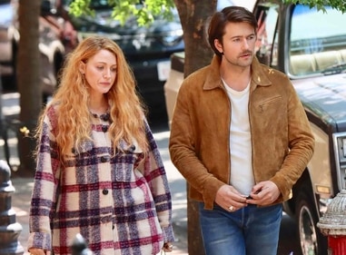Blake Lively and Brandon Sklenar as Lily and Atlas in It Ends With Us Blake Lively and Brandon Sklenar as Lily and Atlas in It Ends With Us