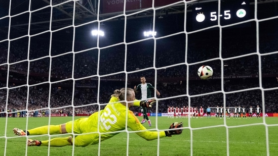 Ajax keeper Remko Pasveer made five saves and scored on his own attempt(AFP)