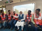 Prime minister Narendra Modi taking a metro ride in Bengaluru after the inauguration of the Whitefield to KR Puram stretch in March last year. (Representative image)