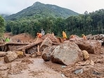 NDRF personnel conduct search and rescue operation following the devastating landslide in Wayanad, Kerala. (Photo from X)(HT_PRINT)