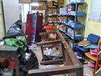 A store room of the RG Kar Medical College and Hospital after being vandalised by unidentified miscreants amid protests against the alleged rape and murder of a post graduate trainee doctor in Kolkata, early Thursday. (PTI) A store room of the RG Kar Medical College and Hospital after being vandalised by unidentified miscreants amid protests against the alleged rape and murder of a post graduate trainee doctor in Kolkata, early Thursday. (PTI)