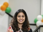 Paris Olympics medallist Manu Bhaker visited the Hindustan Times office on Friday. (RAJ K RAJ /HT PHOTO) Paris Olympics medallist Manu Bhaker visited the Hindustan Times office on Friday. (RAJ K RAJ /HT PHOTO)