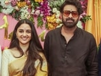 Imanvi and Prabhas at the launch of their film with Hanu Raghavapudi. Imanvi and Prabhas at the launch of their film with Hanu Raghavapudi.