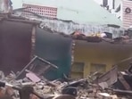 Udaipur administration razed the house of student accused of stabbing his classmate.(PTI/X) Udaipur administration razed the house of student accused of stabbing his classmate.(PTI/X)
