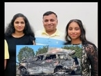 August 14, 2024: Pradeepa Arvind (40), Arvind Mani (45) and Andril Arvind (17) died at the scene after a two-car wreck six miles from Lampasas. (GoFundMe) August 14, 2024: Pradeepa Arvind (40), Arvind Mani (45) and Andril Arvind (17) died at the scene after a two-car wreck six miles from Lampasas. (GoFundMe)