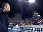 Felix Auger-Aliassime argues with umpire after the controversial call(X) Felix Auger-Aliassime argues with umpire after the controversial call(X)