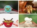 Personalised designs that connect with specific personalities, and Ram Durbar-theme are some of the designs that are trending in rakhis being sold online. Personalised designs that connect with specific personalities, and Ram Durbar-theme are some of the designs that are trending in rakhis being sold online.