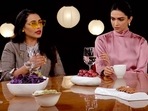 Rani Mukerji and Deepika Padukone during the interview.