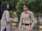 Woman constable suspended for promoting coaching institute in uniform in viral video.(X) Woman constable suspended for promoting coaching institute in uniform in viral video.(X)