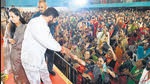 Chief minister Eknath Shinde meets women during the event in Pune on Saturday. (MAHENDRA KOLHE/HT PHOTO) Chief minister Eknath Shinde meets women during the event in Pune on Saturday. (MAHENDRA KOLHE/HT PHOTO)