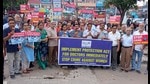 Residents of Sector 20, Panchkula, during the peaceful candle march on Saturday. (Sant Arora/HT) Residents of Sector 20, Panchkula, during the peaceful candle march on Saturday. (Sant Arora/HT)