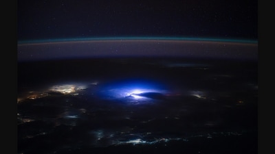 Astronaut Matthew Dominick captured this photo of lightning over India from space. (X/@dominickmatthew) Astronaut Matthew Dominick captured this photo of lightning over India from space. (X/@dominickmatthew)