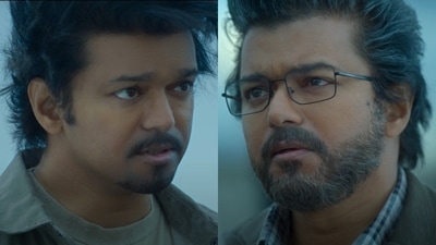 Vijay saves Vijay's life in the trailer of The Greatest of All Time. Vijay saves Vijay's life in the trailer of The Greatest of All Time.