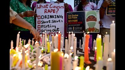 Medical professionals light candles while calling for justice for Kolkata’s rape-murder victim, in Jalandhar on Saturday. (AFP) Medical professionals light candles while calling for justice for Kolkata’s rape-murder victim, in Jalandhar on Saturday. (AFP)