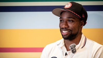 American Olympic champion Noah Lyles shared his childhood days from the cult in a podcast episode.
(AP Photo/Aurelien Morissard) (AP) American Olympic champion Noah Lyles shared his childhood days from the cult in a podcast episode.
(AP Photo/Aurelien Morissard) (AP)