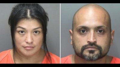The image shows the mugshots of a 12-year-old girl’s parents charged with a first-degree felony. (Facebook/Sheriff David Soward, Atascosa County, Texas ) The image shows the mugshots of a 12-year-old girl’s parents charged with a first-degree felony. (Facebook/Sheriff David Soward, Atascosa County, Texas )