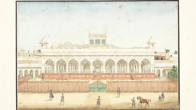 Diwan-i-Aam of the Red Fort as painted by Ghulam Ali Khan between circa 1852 and circa 1854 (Ghulam Ali Khan/Wikimedia Commons) Diwan-i-Aam of the Red Fort as painted by Ghulam Ali Khan between circa 1852 and circa 1854 (Ghulam Ali Khan/Wikimedia Commons)