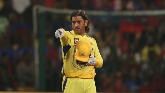 MS Dhoni during IPL 2024(AP)