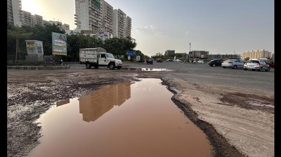 No repair work has been carried out on the internal roads of Sector 45 in Gurugram, claim the residents of the area. (Symbolic photo)