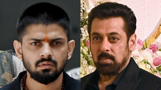 Gangster Lawrence Bishnoi and Bollywood actor Salman Khan 