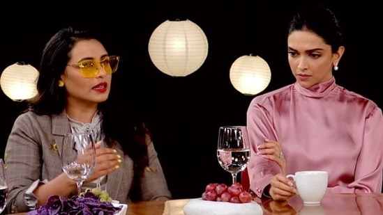 Rani Mukerji and Deepika Padukone during the interview.