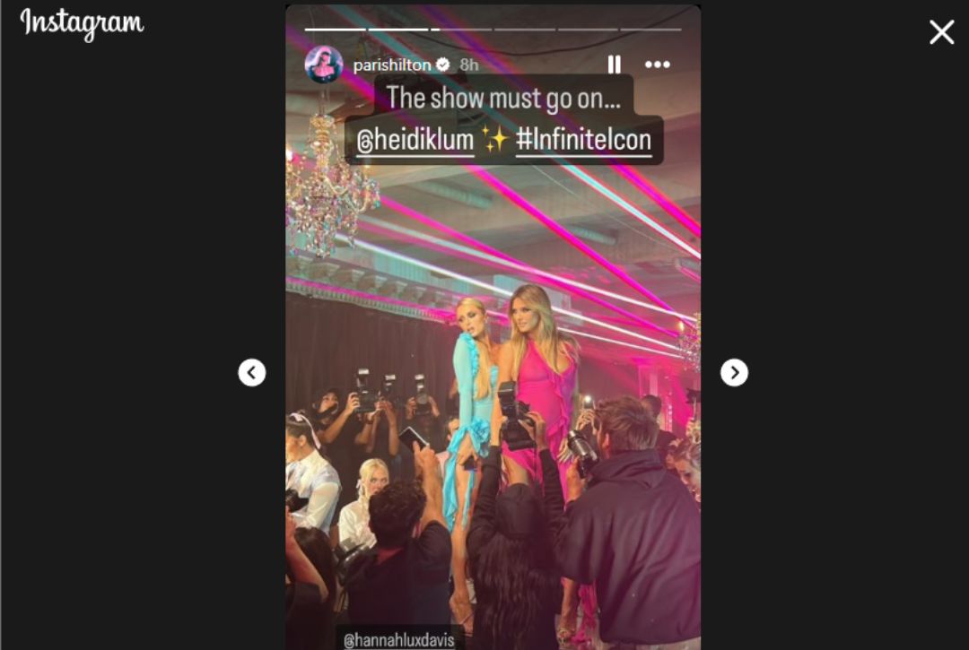 Paris Hilton and Heidi Klum on the set of Bad Bi*ch Academy music video.