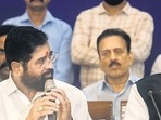 Eknath Shinde and Devendra Fadnavis interact with the media before the swearing-in ceremony at Raj Bhavan, in Mumbai, India, on Thursday, June 30, 2022. (Satish Bate/HT PHOTO) Eknath Shinde and Devendra Fadnavis interact with the media before the swearing-in ceremony at Raj Bhavan, in Mumbai, India, on Thursday, June 30, 2022. (Satish Bate/HT PHOTO)