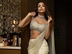 Malaika Arora wears a Swarovski beaded custom Manish Malhotra saree for IFFM 2024. (Instagram ) Malaika Arora wears a Swarovski beaded custom Manish Malhotra saree for IFFM 2024. (Instagram )