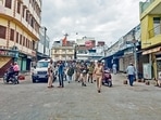 Security personnel deployed to maintain law and order after a student stabbed another boy at a government school on Friday, in Udaipur. (PTI) Security personnel deployed to maintain law and order after a student stabbed another boy at a government school on Friday, in Udaipur. (PTI)
