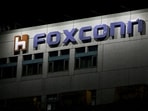 The logo of Foxconn is seen outside the company's building in Taipei, Taiwan (Reuters)