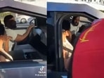 Kanye West and his wife Bianca Censori make a surprise appearance at a Trump rally in Beverly Hills on Saturday, August 17.