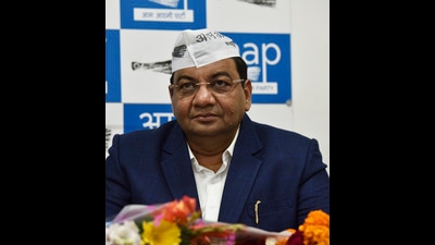 AAP’s Haryana president Sushil Gupta at a briefing said the process to screen the contenders was being done to shortlist candidates. Gupta said the party will contest all the 90 assembly seats in the elections. (HT File)