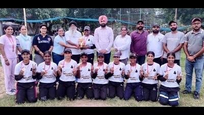 Government Senior Secondary School, Mallah emerged victorious against Government Girls Senior Secondary Smart School, Gill, by 8-7 at the 15th Junior District Baseball Championship which concluded at Government Girls Senior Secondary Smart School, Gill. (HT Photo)