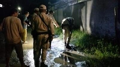 Manipur police, along with a forensics team, at the former MLA’s resident following the blast (HT Photo/Sourced)