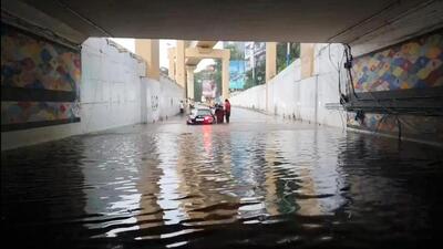 Ramwadi underpass waterlogged. (MAHENDRA KOLHE/HT PHOTO)