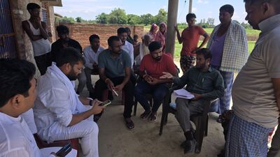 UPCC general secretary Anil Yadav-led panel in Azamgarh on August 18. (Sourced)