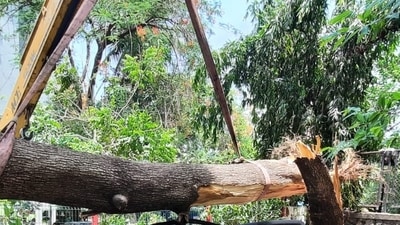 The BBMP is expected to compensate his family with ₹5 lakh as the first monsoon-related fatality this year. (Praful Gangurde/HT photo) The BBMP is expected to compensate his family with ₹5 lakh as the first monsoon-related fatality this year. (Praful Gangurde/HT photo)