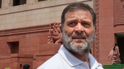New Delhi: Congress MP Rahul Gandhi during the Monsoon session of Parliament, in New Delhi, Friday, Aug. 9, 2024. (PTI)